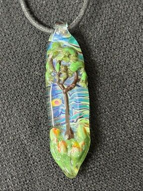Handmade Glass Tree Pendant necklace